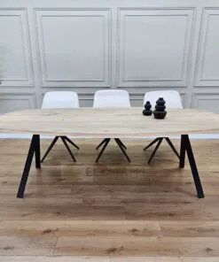 Eiken Deens ovale tafel met Hoge kik poten