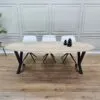 Eiken Deens ovale tafel met Lage X poten