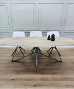 Eiken Deens ovale tafel met Libelle onderstel
