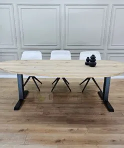 Eikenhout Organisch/e tafel met Dubbele L poten