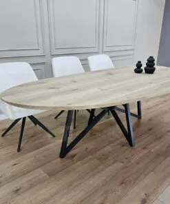 Alternative view of Eikenhout Organische tafel met Vlinder onderstel