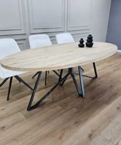 Alternative view of Eikenhout ovale tafel met Libelle onderstel