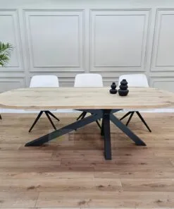 Eiken plat ovale tafel met Matrix-K onderstel