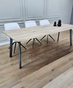 Alternative view of Eiken tafel afgeronde hoeken met Schuine poten